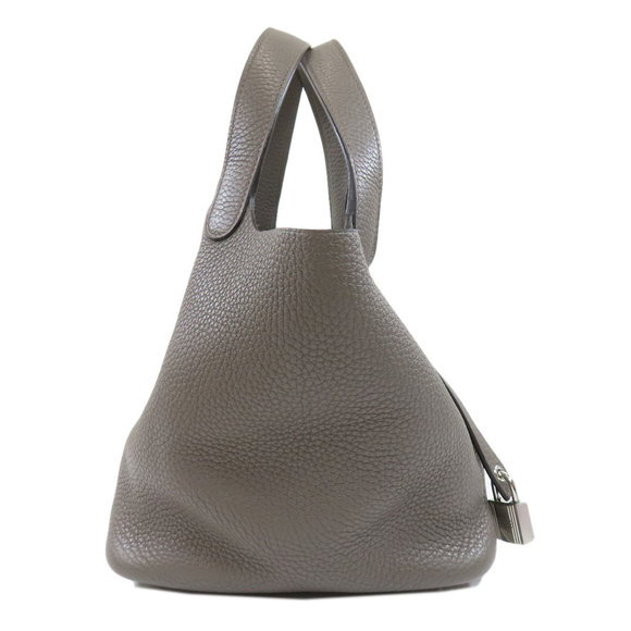 Hermes Picotin Lock PM Gray Silver Hardware Handbag Taurillon - Picture 3 of 10